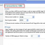 General Settings: Transactions/Bills Tab